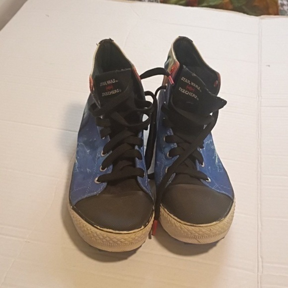 Star Wars Skecher High Top Sneakers Darth Vader Space Galaxy Print Kids Size 5.5 - Picture 6 of 7